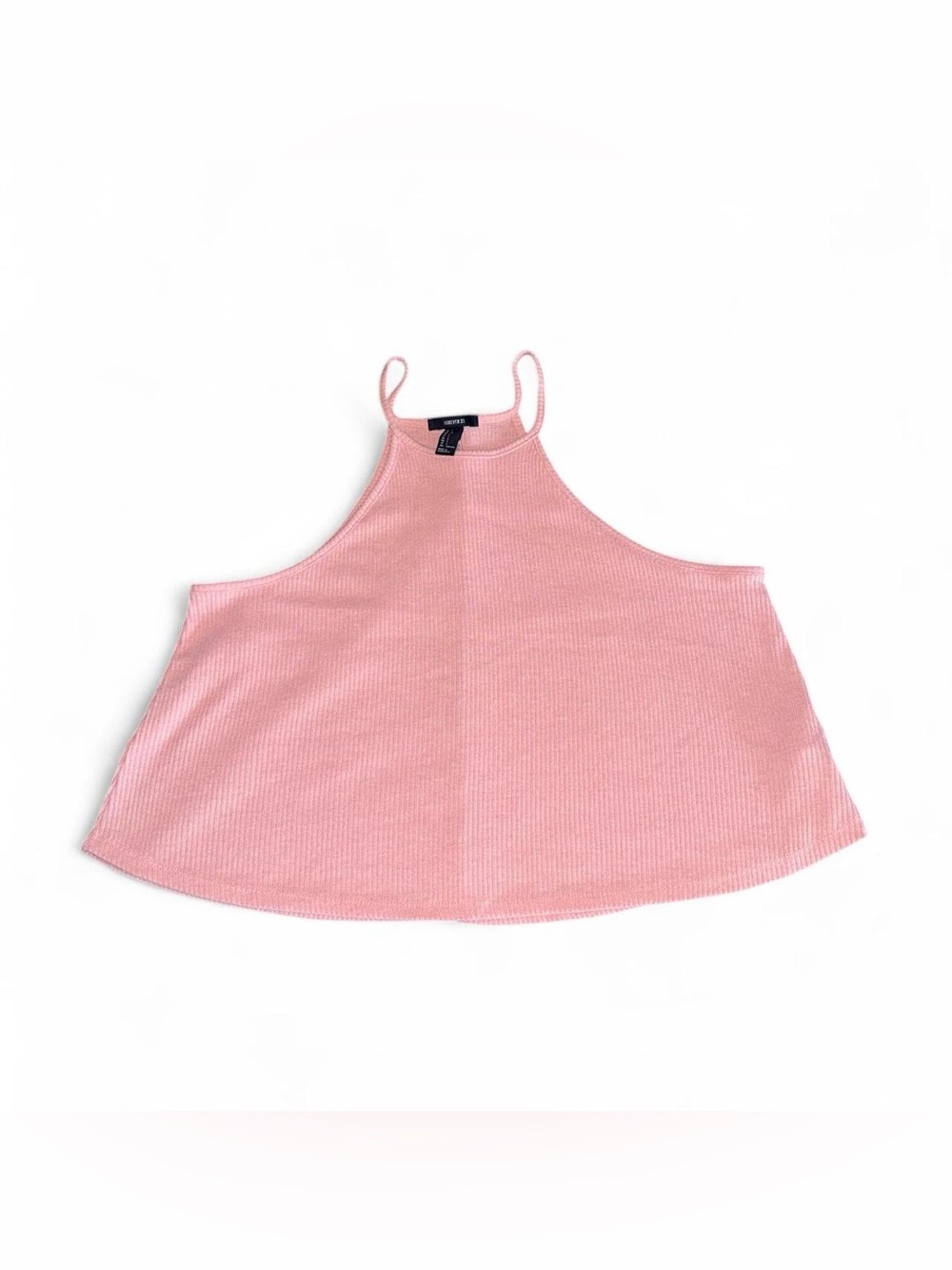 Forever 21 Pink Ribbed Halter Swing Cami
